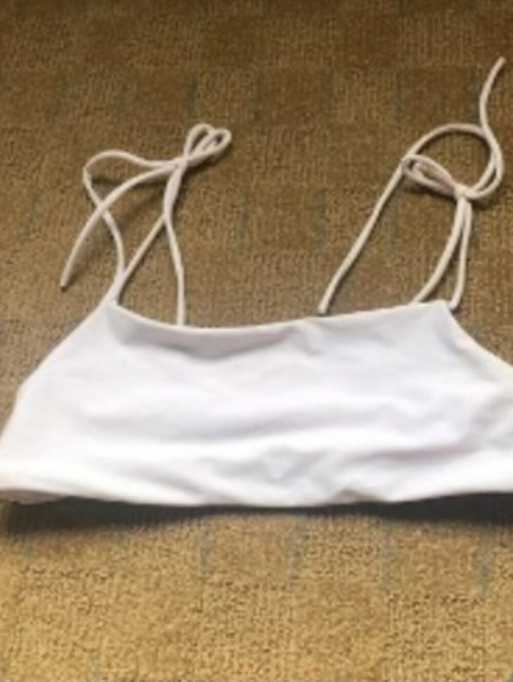 Blackbough Womens White Tie Strap Bikini Top Sz S